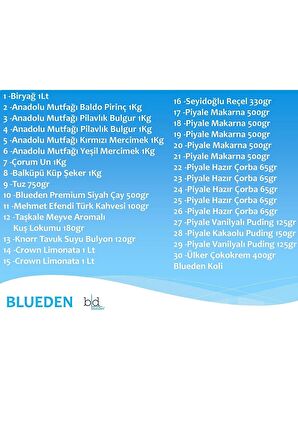 Blueden Kumanya Ramazan Paketi 30 Parça 110 nolu Paket