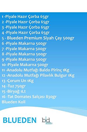 Blueden Kumanya Yardım Hediye Paketi 16 Parça 121 nolu Paket