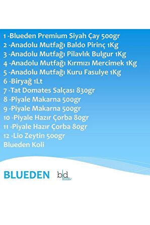 Blueden Ramazan Paketi Kumanya Erzak Gıda Yardım Kolisi 12 Parça 148 nolu Paket