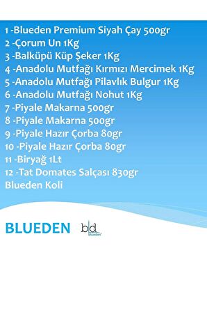 Blueden Ramazan Paketi Kumanya Erzak Gıda Yardım Kolisi 12 Parça 149 nolu Paket