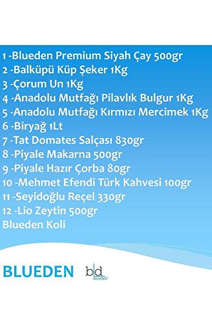 Blueden Ramazan Paketi Kumanya Erzak Gıda Yardım Kolisi 12 Parça 150 nolu Paket