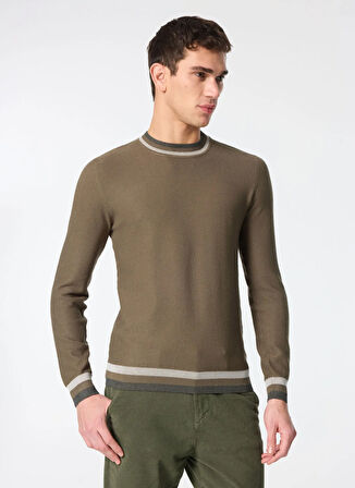 Sseinse Bisiklet Yaka Slim Fit Haki Erkek Kazak MI2802SS