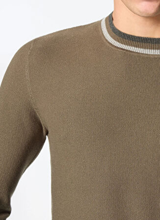 Sseinse Bisiklet Yaka Slim Fit Haki Erkek Kazak MI2802SS