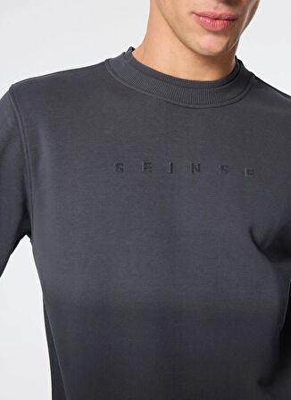 Sseinse Bisiklet Yaka Siyah Erkek Sweatshırt FI2824SS