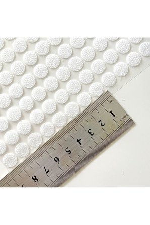 Dünya Magnet 108 Adet 1 Cm Cırt Bant Yuvarlak Para Para, Arkası Yapışkanlı (Beyaz)