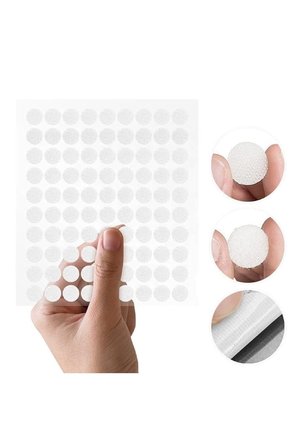 Dünya Magnet 108 Adet 1 Cm Cırt Bant Yuvarlak Para Para, Arkası Yapışkanlı (Beyaz)