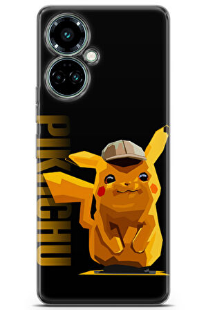Tecno Camon 19 Pro uyumlu Pokemon 28 Koruma Pikachu Pokemon Siyah