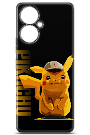 Tecno Camon 19 Pro uyumlu Pokemon 28 Koruma Pikachu Pokemon Siyah