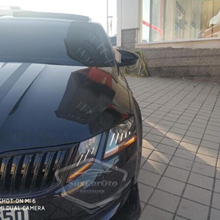 Skoda Octavia 2013-2020 Batman Yarasa Ayna Kapağı Piano Black ABS Plastik