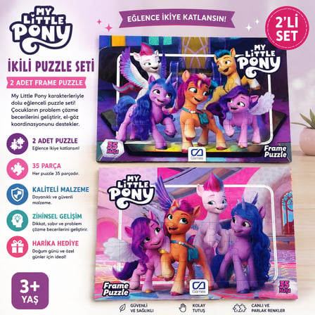Ca Games My Little Pony 2’li Frame Puzzle Seti – 35 Parça Çocuk Yapbozu