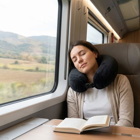 Silikon Dolgulu U Tipi Seyahat Yastığı – Boyun Destekli Yolculuk Yastığı, Uçak, Araba, Tren ve Otobüs Kullanımı İçin, Ergonomik Tasarım, Taşınabilir Boyun Yastığı