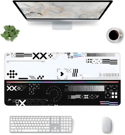 8 Farklı Desenli Baskılı Model XXL Gaming Mouse Pad 70x30 cm – Dikişli Kenar, Kaymaz Taban, Dijital Tasarım, Hassas Takip, Ultra Geniş Oyuncu Mousepad (Printstream 70x30 cm)