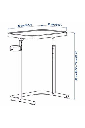 Björkasen Laptop Masası, Antrasit Renk MeridyenDukkan Katlanır Masa