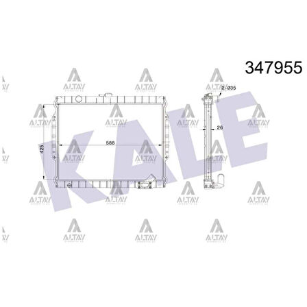 RADYATÖR SU L-200 86-96 26mm M-T BRAZING 4X4