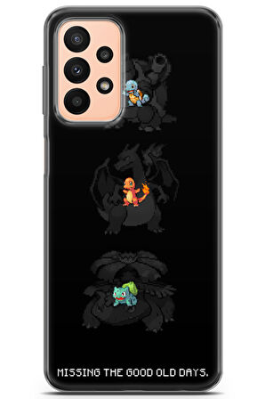 Samsung Galaxy A23 4G uyumlu Pokemon 37 Baskılı Telefon Kabı Charmander Bulbasaur Squirtle