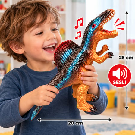 25 cm Sesli Dinozor Oyuncak – Detaylı Spinosaurus Figürü