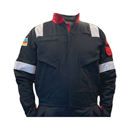 KANT LUX Bütün Kollu Reflektörlü Tulum Siyah