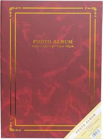 Rabsev 15x21cm 200 Fotoğraf Kapasiteli Ciltbezli Lüks Fotoğraf Albümü Bordo