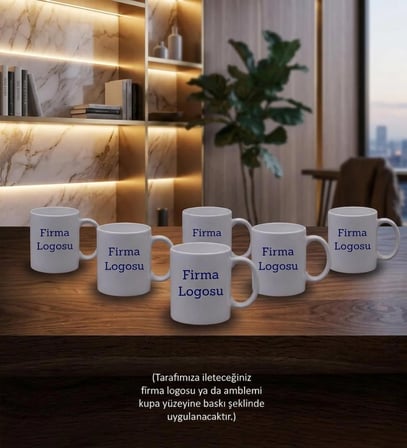 storebaskı 6 Adet İşletmelere Özel Logolu 300 ml Kupa Bardak