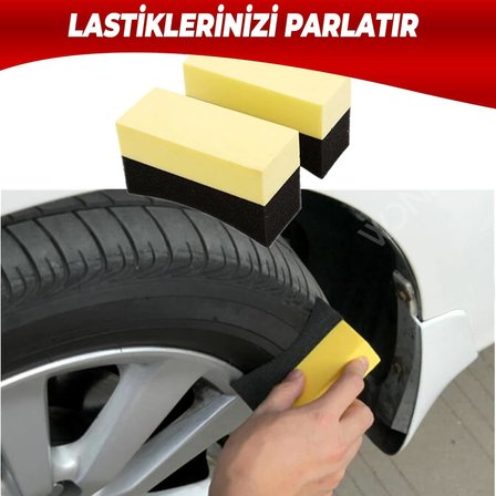 - Oto Lastik Parlatıcı Sünger 2'li Paket, U Şeklinde Eğimli Araba Lastiği Parlatıcı Sünger, Araç Lastik ve Plastik Parlatma Uygulama Süngeri