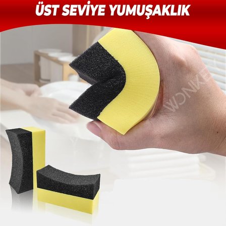 - Oto Lastik Parlatıcı Sünger 2'li Paket, U Şeklinde Eğimli Araba Lastiği Parlatıcı Sünger, Araç Lastik ve Plastik Parlatma Uygulama Süngeri