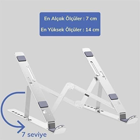 CT-STONES® Ayarlanabilir Dizüstü Destek Tabanı Tamamen Katlanabilir Taşınabilir Laptop Yükseltici