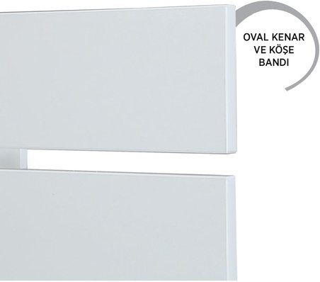 Huga Tek Kişilik Beyaz Yatak Başlığı 90Lk / 90 Cm Baza Başlık