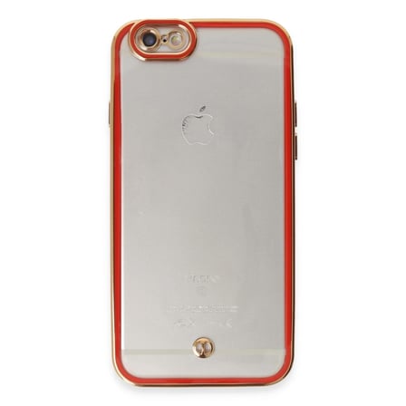 Apple iPhone 6 Kılıf Liva Lens Silikon - Kırmızı