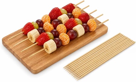 100 Adet 40 cm Çöp Şiş Ahşap Tek Kullanımlık Mangal Şişi Uzun Çöp Şiş Barbekü Izgara Fırın Uyumlu Marshmallow Şiş Çubuk