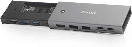 Dark USB 3.1 Type-C 10in1 Ethernet/HDMI/VGA/TF SD Kart Okuyucu/USB 3.0/Kulaklık Çoklayıcı Dönüştürücü Çevirici HUB(DK-AC-U31X35)