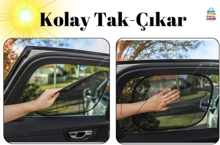 Araç Oto Araba Yan Camlar Vantuzlu Oto Araç Güneşlik Perde Seti (2 PARÇA)
