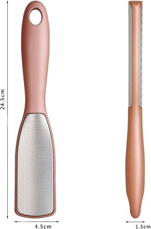 Çift Taraflı Ayak Törpüsü – Paslanmaz Çelik Nasır ve Topuk Çatlağı Törpüsü, Ergonomik Saplı, Islak/Kuru Kullanıma Uygun, Ev Tipi Pedikür Ayak Ovucu