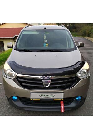 Dacia Lodgy Ön Kaput Koruma Rüzgarlığı 3mm Akrilik (ABS) Parlak Siyah Deflektör 2013->