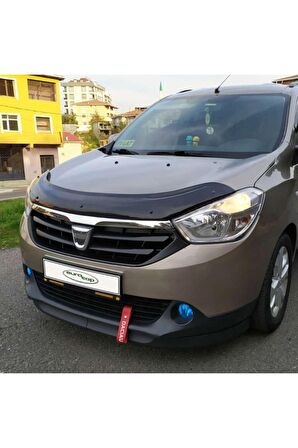 Dacia Lodgy Ön Kaput Koruma Rüzgarlığı 3mm Akrilik (ABS) Parlak Siyah Deflektör 2013->