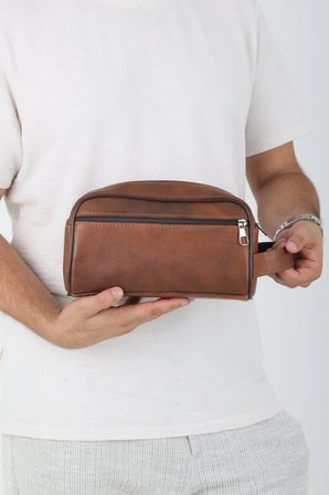 Hakiki Deri Lüks Model Büyük Boy Günlük Erkek El Çantası Tıraş Çantası Portföy&Clutch Bakım Çantası