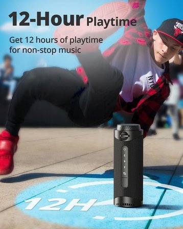 T7 Taşınabilir Bluetooth Hoparlör 360° Surround Ses, Uygulama Üzerinden Özel EQ, IPX7 Su Geçirmez, Çift Eşleştirme, LED Işık, Bluetooth 5.3, Döner Ses Kontrolü, Micro SD/TF Kart