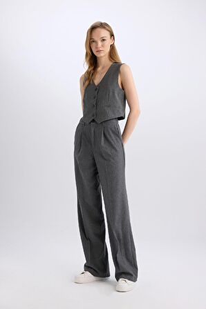 DeFacto Pantolon Wide Leg Çift Cepli Normal Bel Standart Boy Geniş Bol Paça D5066AX24AUAR61