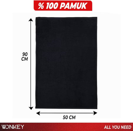 WONKEY - Pamuk El Yüz Havlusu 50x90 cm, Pamuklu Spor Havlusu, Yüz Havlusu, Baş Havlusu, El Havlusu, Fitness ve Gym için Havlu, Antreman Havlusu, Banyo ve Seyahat Havlusu (1 Adet)