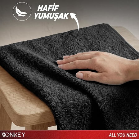 WONKEY - Pamuk El Yüz Havlusu 50x90 cm, Pamuklu Spor Havlusu, Yüz Havlusu, Baş Havlusu, El Havlusu, Fitness ve Gym için Havlu, Antreman Havlusu, Banyo ve Seyahat Havlusu (1 Adet)