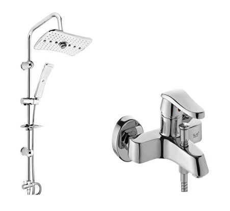 Denver Yağmurlama Duş set ve Elmas Banyo Bataryası Set (2li Set)