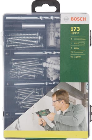 Bosch Professional Accessories Bosch Diy 173 Parça Aksesuar &amp; Sabitleme Seti, Matkap ucu, Vidalama ucu, Vida, Dübel, Üniversal Tutucu, Yeşil