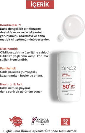 SPF50+ Yağlı Ciltler İçin Sıvı Yüz Güneş Kremi 50ml-Yeni Nesil Güneş Filtreleri Hibrit Formül PA++++