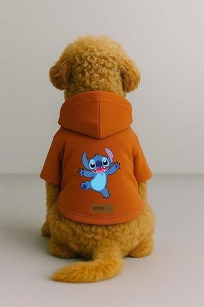 Baskılı İçi Polarlı Köpek Ve Kedi Kıyafeti &amp; Elbisesi - Beyaz Renk Kapüşonlu Hoodie Bfa31 2Xl