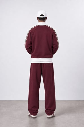 Erkek Far From Basic Şerit Detaylı Doubleface Eşofman Takımı Bordo