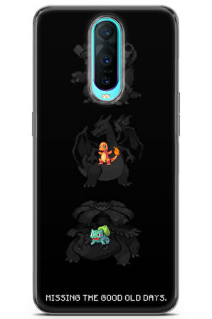Oppo RX17 Pro uyumlu Pokemon 37 Şeffaf Charmander Bulbasaur Squirtle