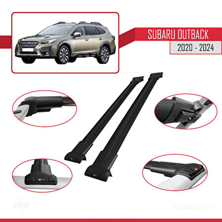 Subaru Outback 2020-2024 Arası ile Uyumlu FLY Model Ara Atkı Tavan Barı Siyah 2 Adet