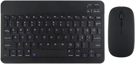Samsung Galaxy Tab A9 Plus Tüm Seri İle Uyumlu Bluetooth Özellikli Klavye Mouse Set Siyah