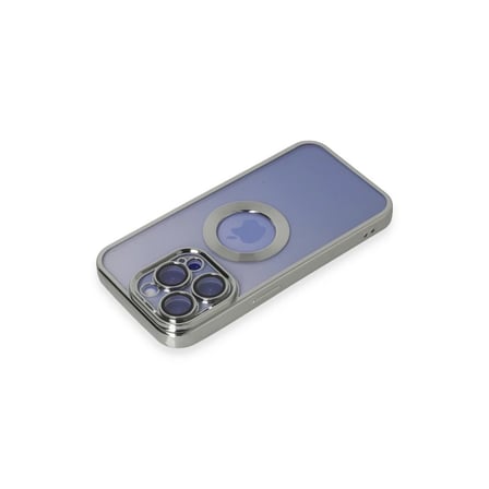Apple iPhone 15 Pro Max Kılıf Slot Silikon - Gümüş
