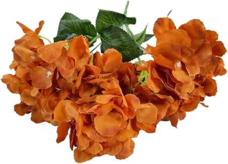Yapay Çiçek Ortanca Çiçeği Demeti 43 cm Turuncu