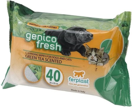 Genico Fresh Kedi Köpek Temizleme Mendili (Yeşil Çay Kokulu)
